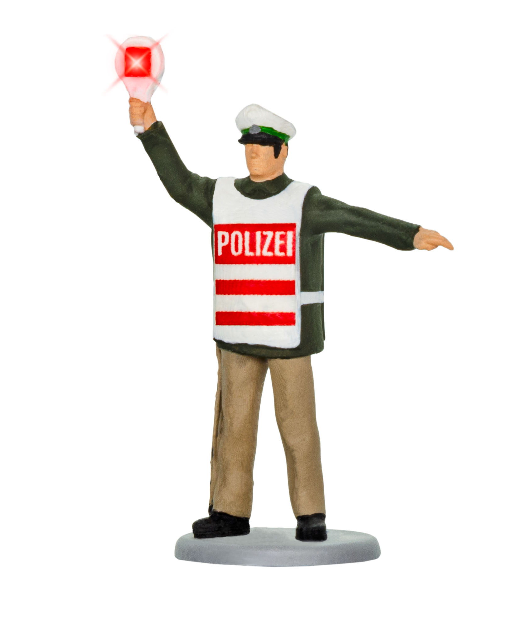 1518 Polizist mit beleuchteter Kelle - bewegt