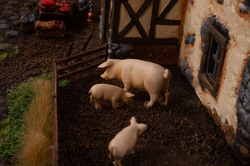 Ziterdes 6079451 Schwein mit 2 Ferkeln