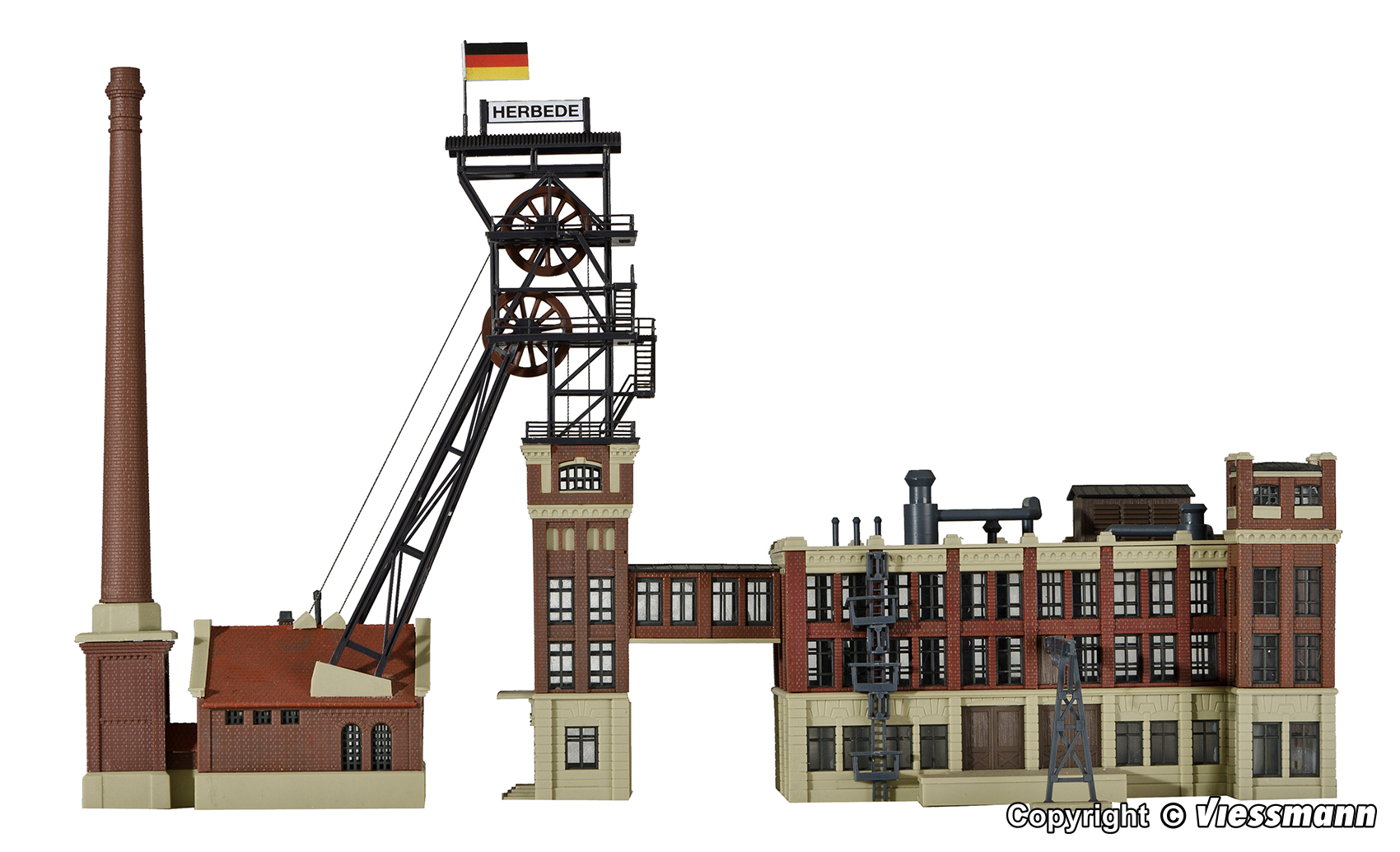 37228 Förderturm mit Zechengebäuden