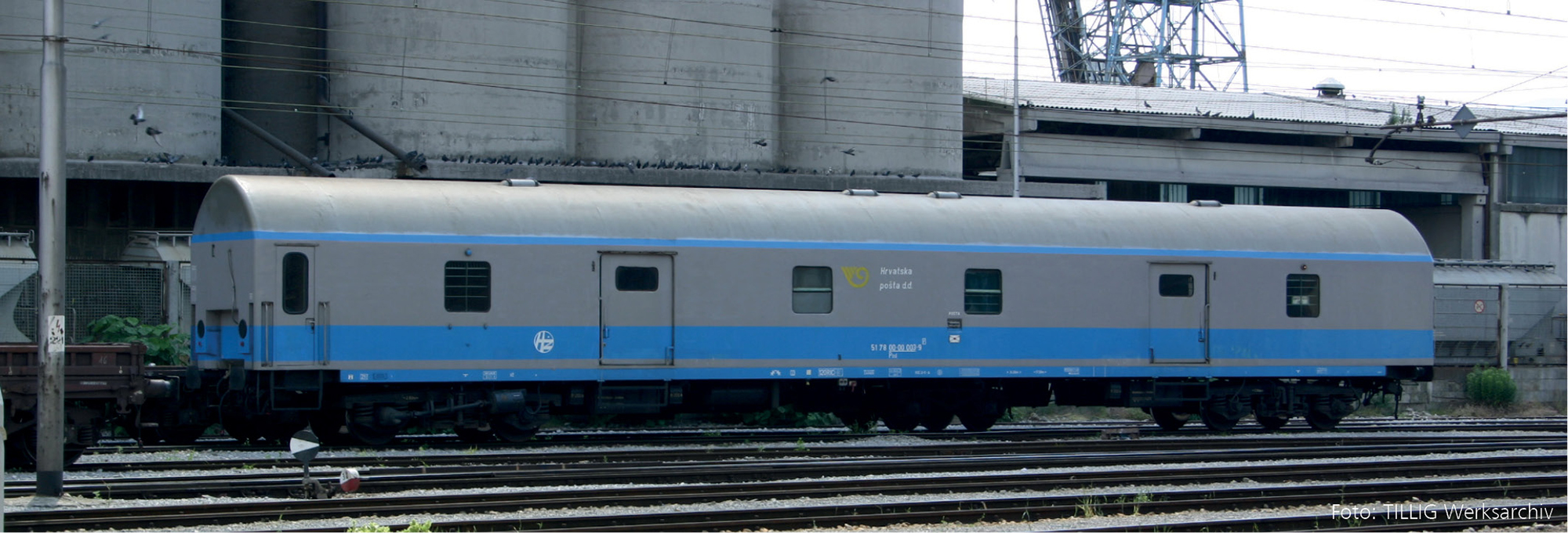 Tillig 74982 Kroatische Post Bahnpostwagen Ep.5