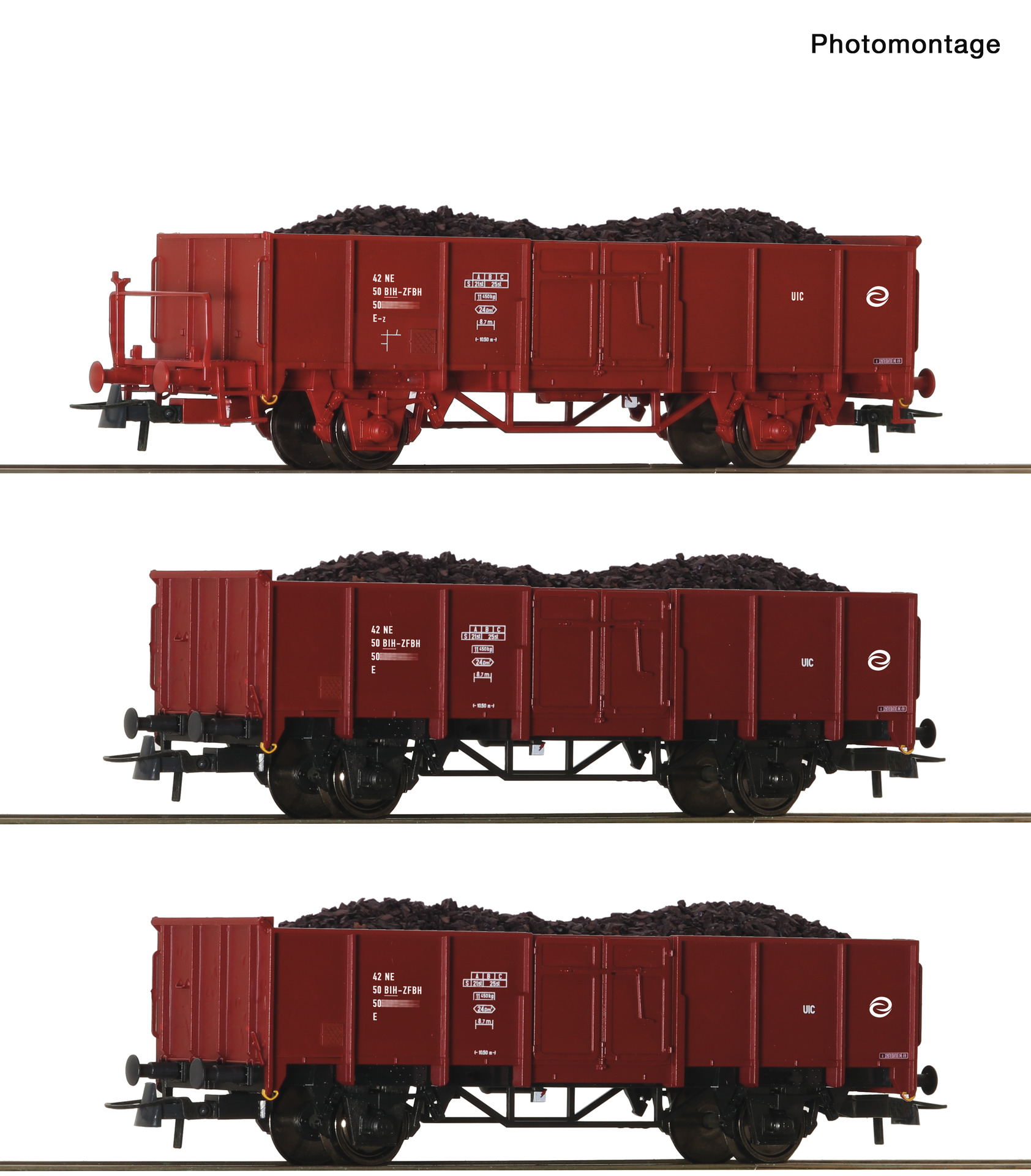 6600446 ZFBH offene Güterwagen-Set 3-tlg. Ep.4-6