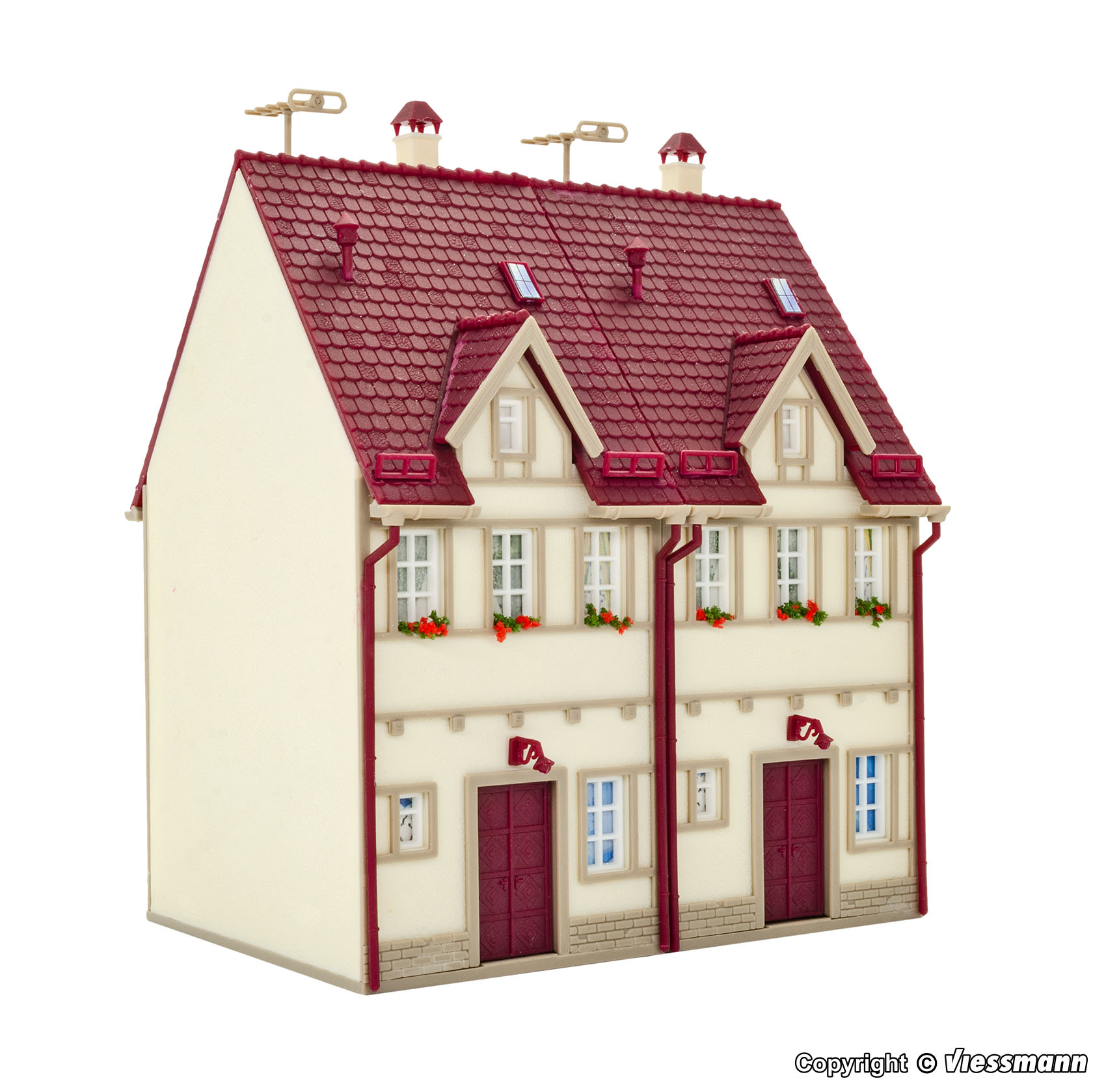 43843 Reihen-Doppelhaus, beige