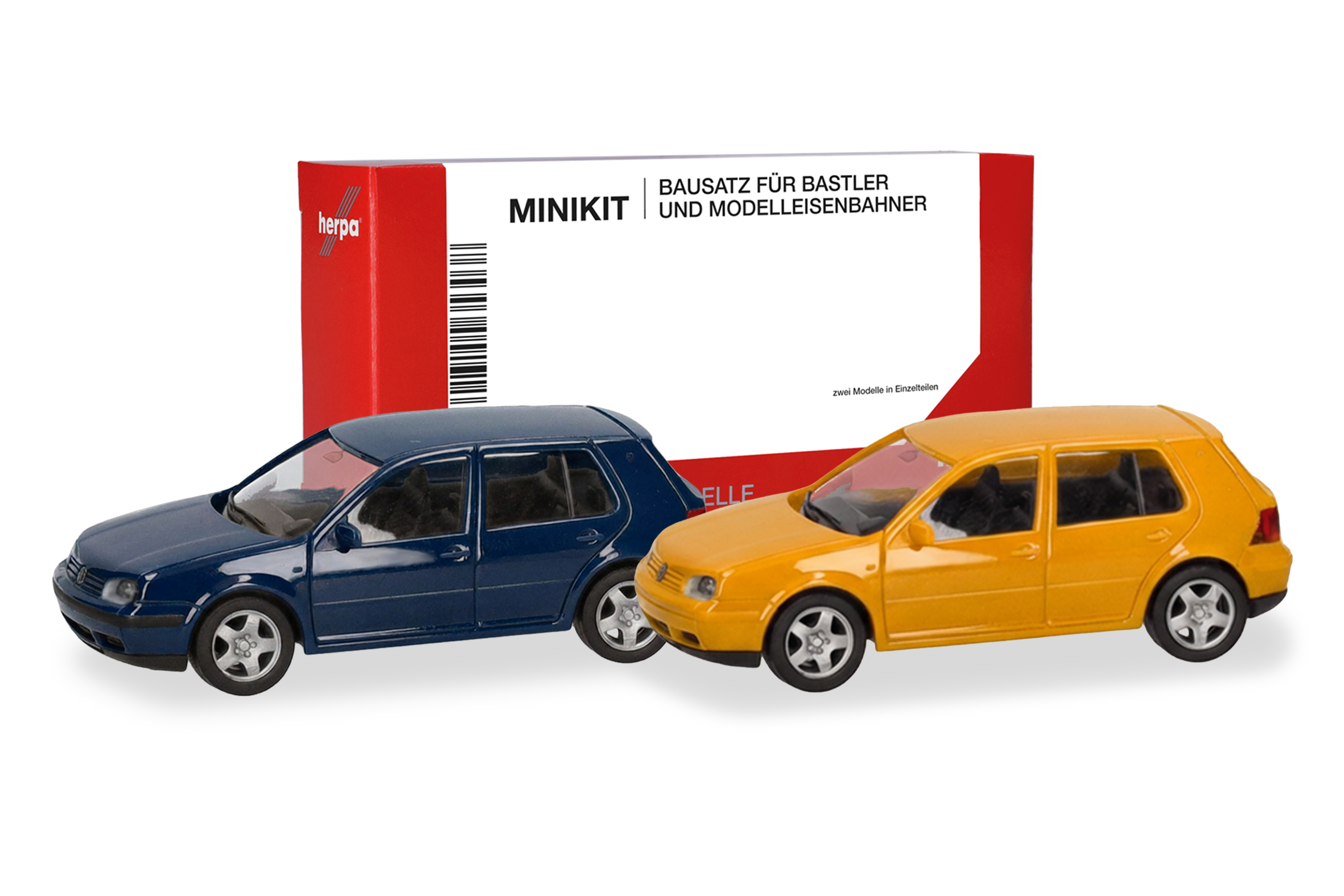 013956-002 MiniKit: VW Golf IV 5-türig gelb & blau
