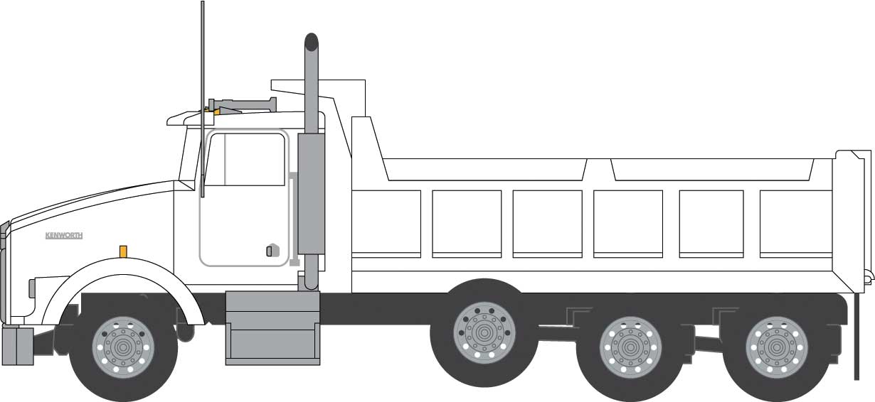 48072 Kenworth T800 Dump Truck - White