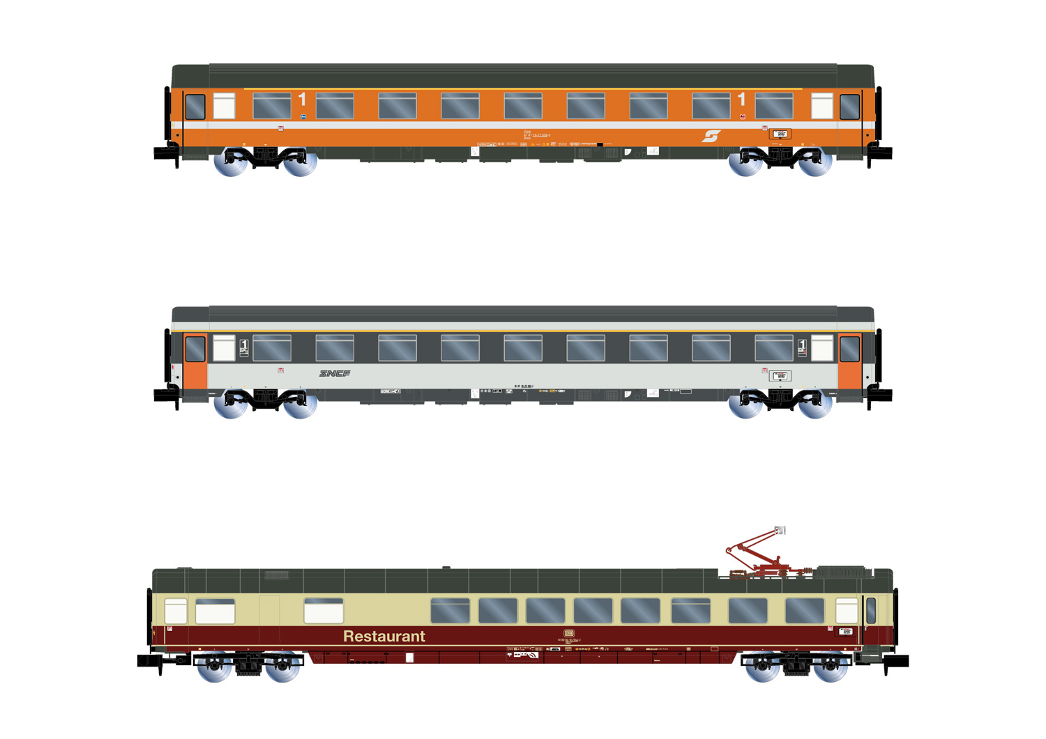 HN4390 ÖBB EC Reisezugwagen-Set 3-tlg Ep.4/5
