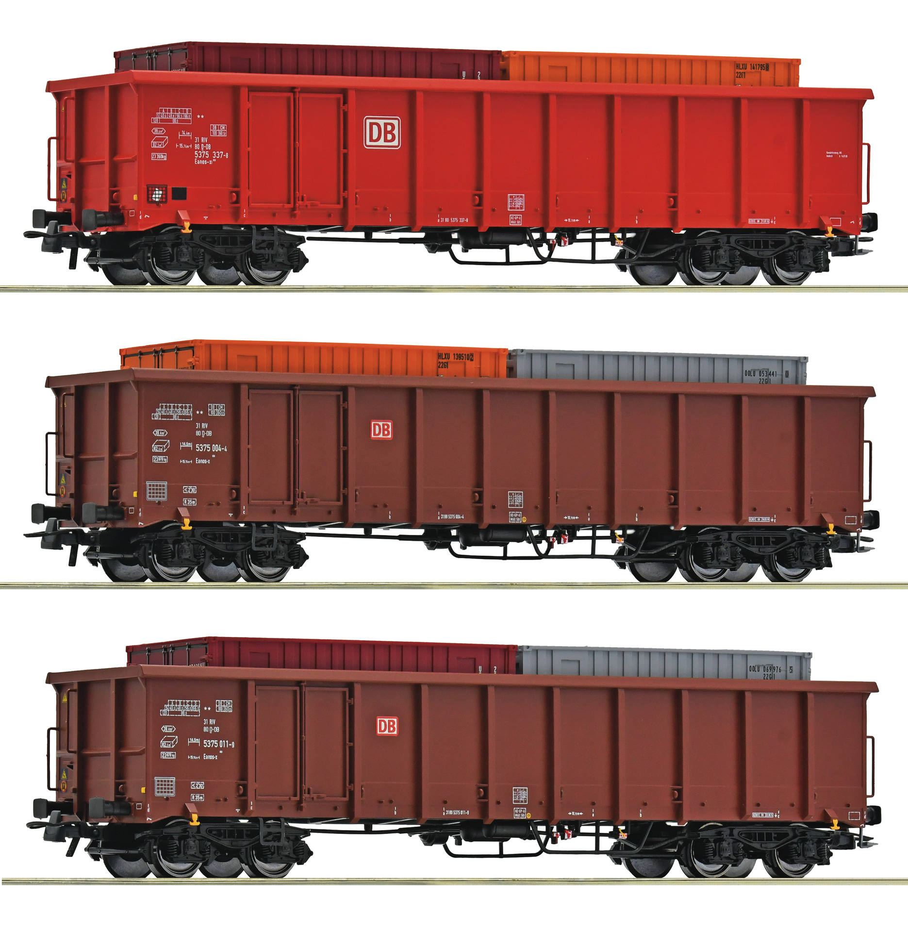 Roco 6600291 DBAG off. Güterwagen Eanos Set 3tlg. Ep6