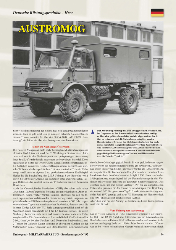 Tankograd TG92 MILITÄRFAHRZEUG N° 92