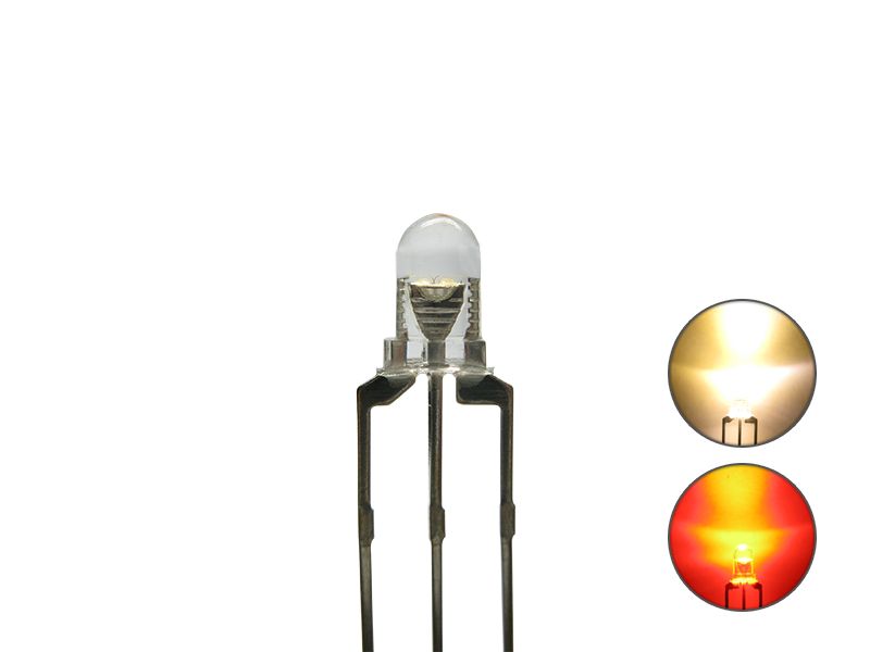 50804 DUO Bi-Color LED 3mm klar 3pin Anode wa