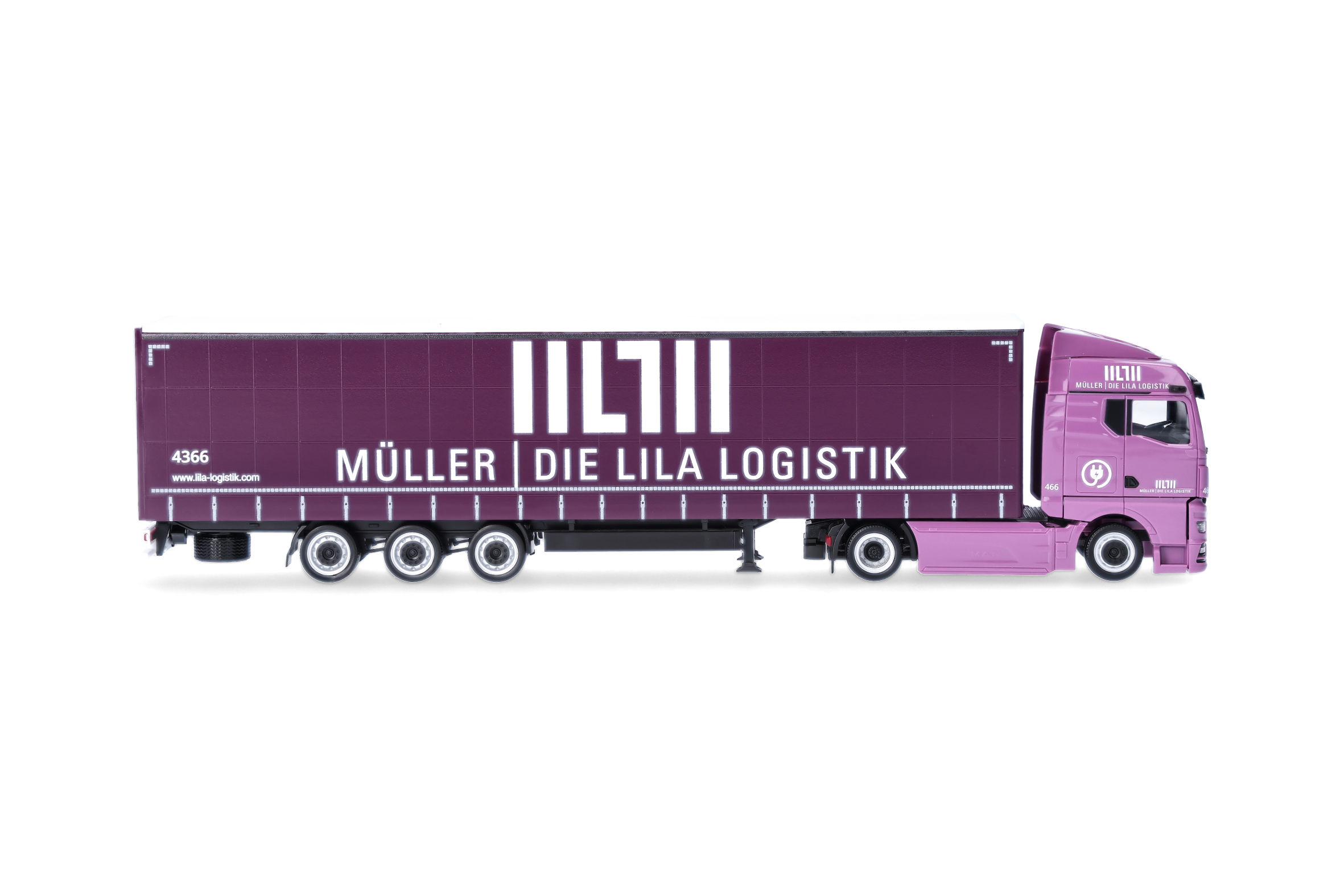 Herpa 320801 MAN eTGX GM Volumen-SZ Die lila Logistik