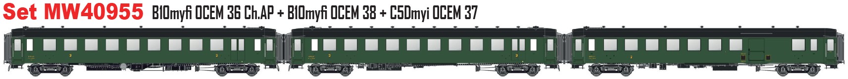 MW40955 SNCF Personenwagen-Set 3-tlg. OCEM Ep.3c