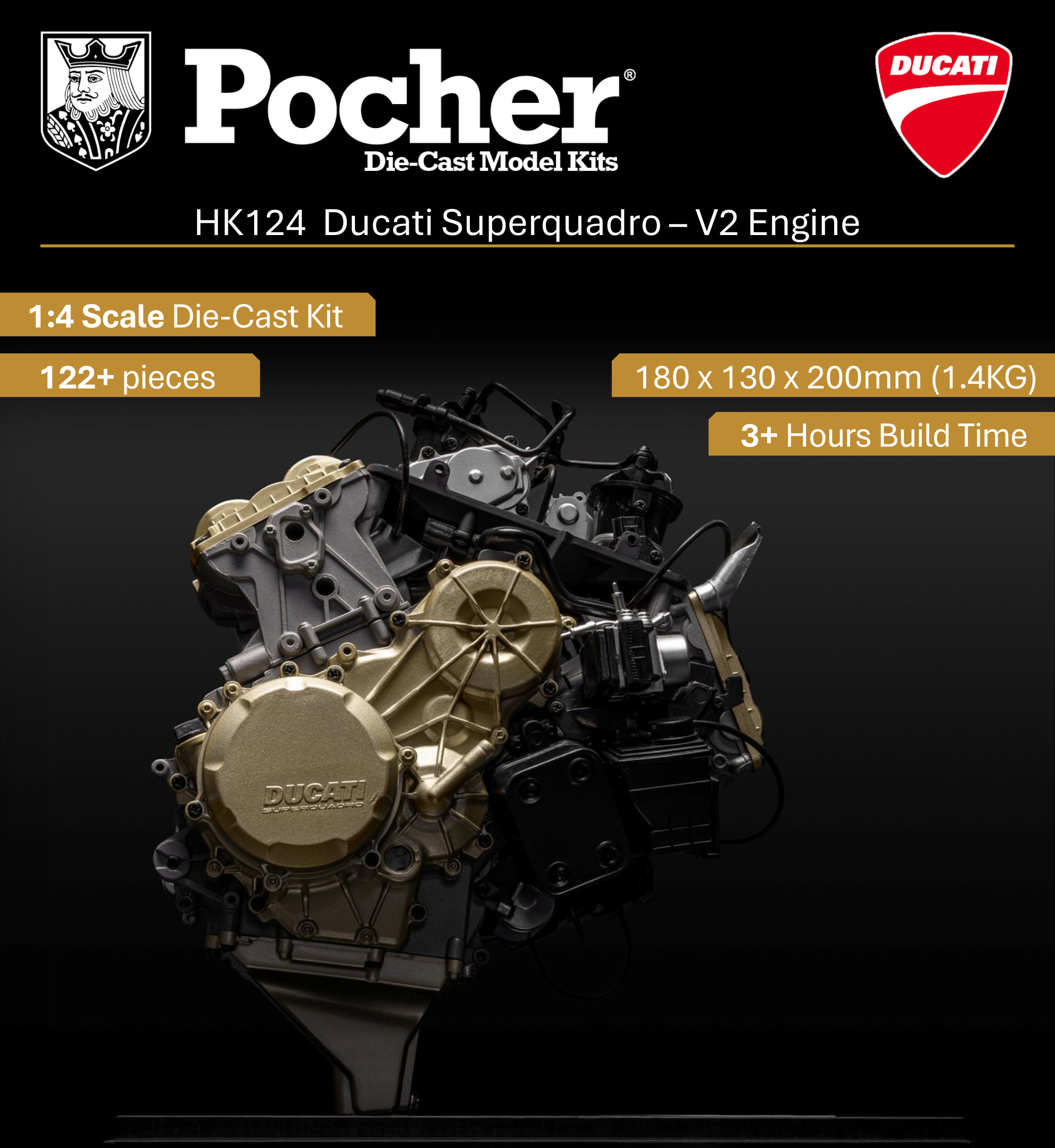 HKM124 Ducati Superquadro - V2 Engine Motor