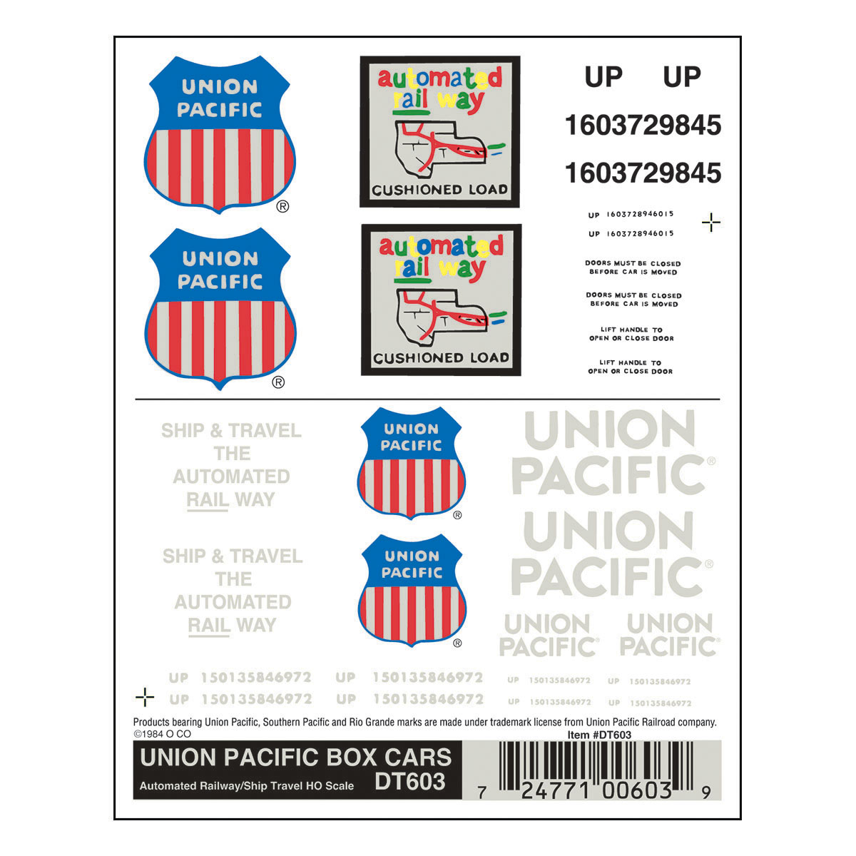 WDT603 Union Pacific Güterwagenbeschriftung