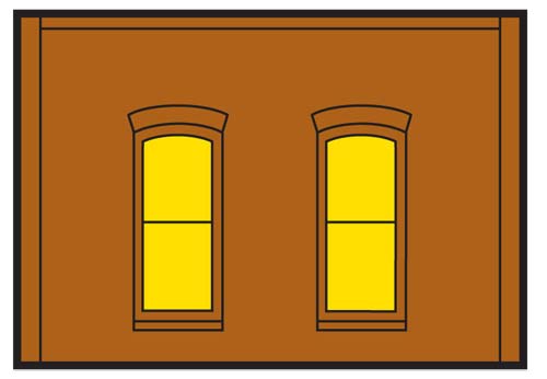 DPM30130 Single Story Window Wall, 4 St.