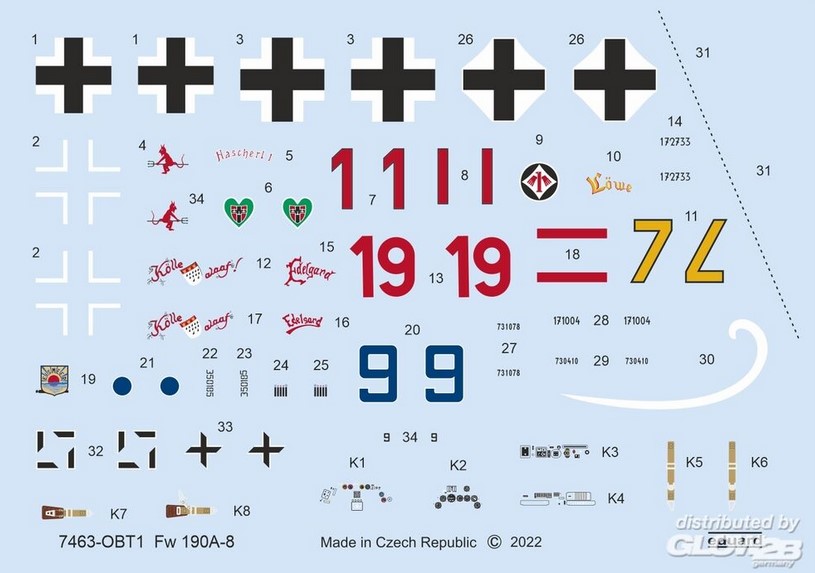 Eduard 7463 Fw 190A-8 standard wings - Weekend Ed.