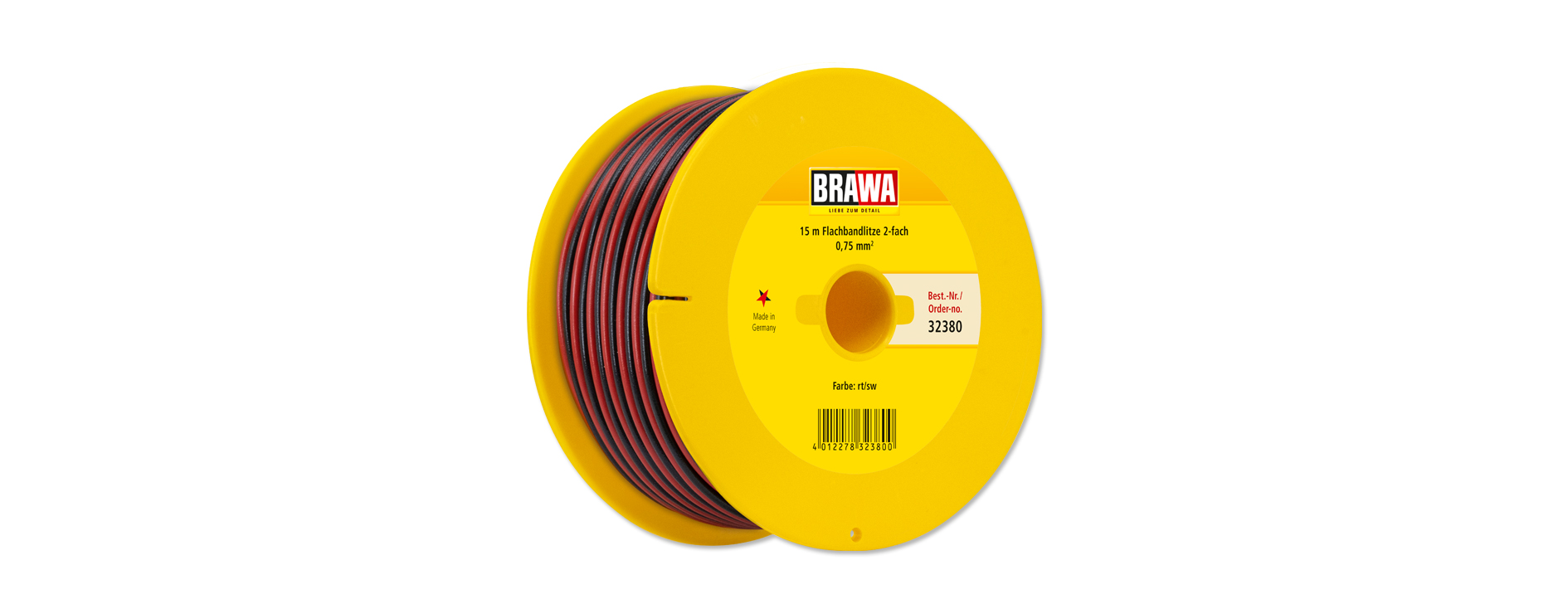 32380 Doppellitze 0,75mm² 15m rt/sw
