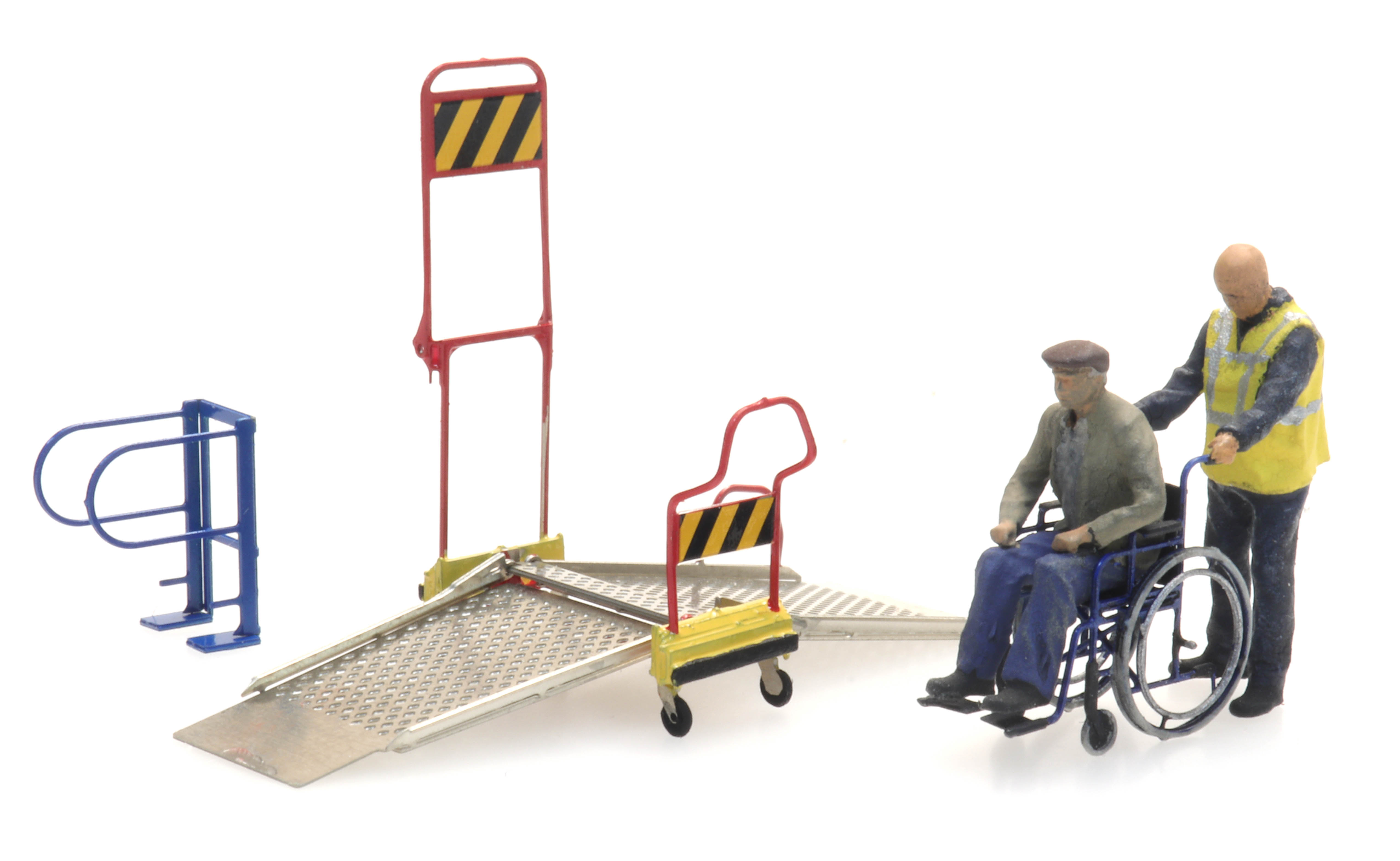 387.447 Rollstuhlrampe Eisenbahn und 2 Figuren