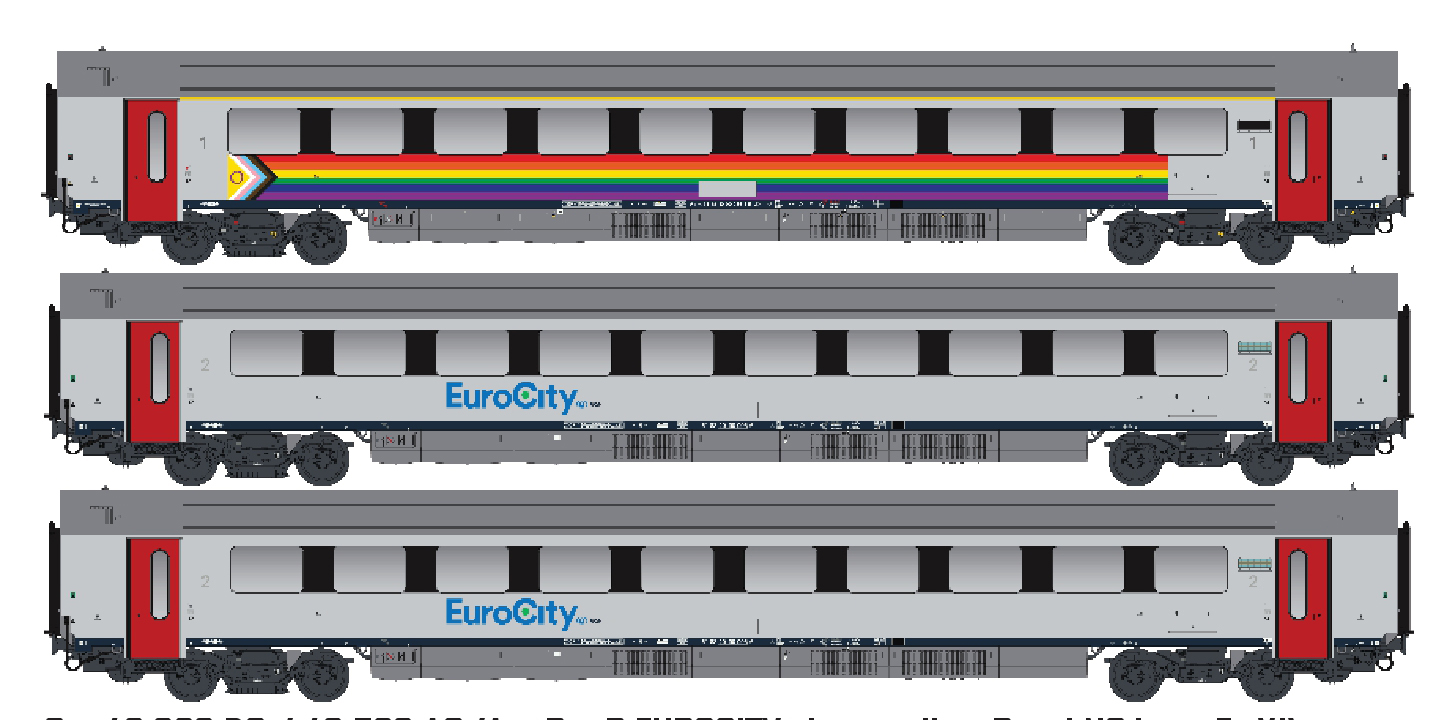 43560AC SNCB/NS EC PersonenwagenSet 3-tlg Ep6 AC