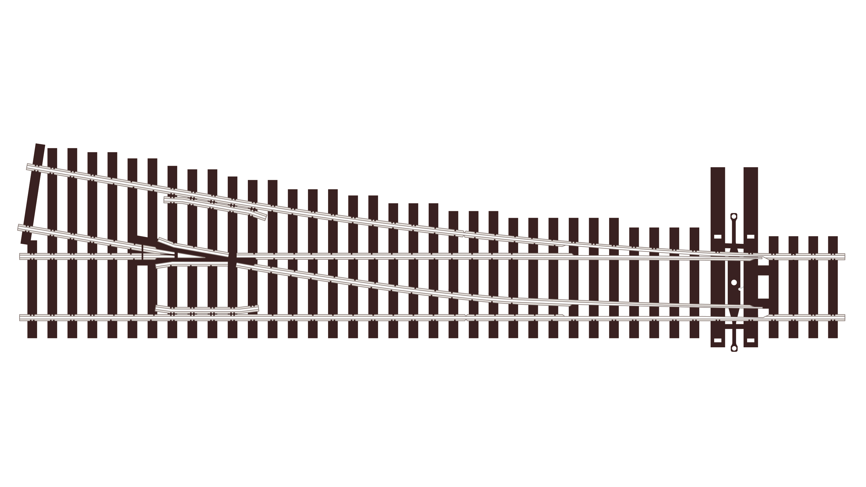 SLU8361 Unifrog-Weiche, 6. Radius, rechts
