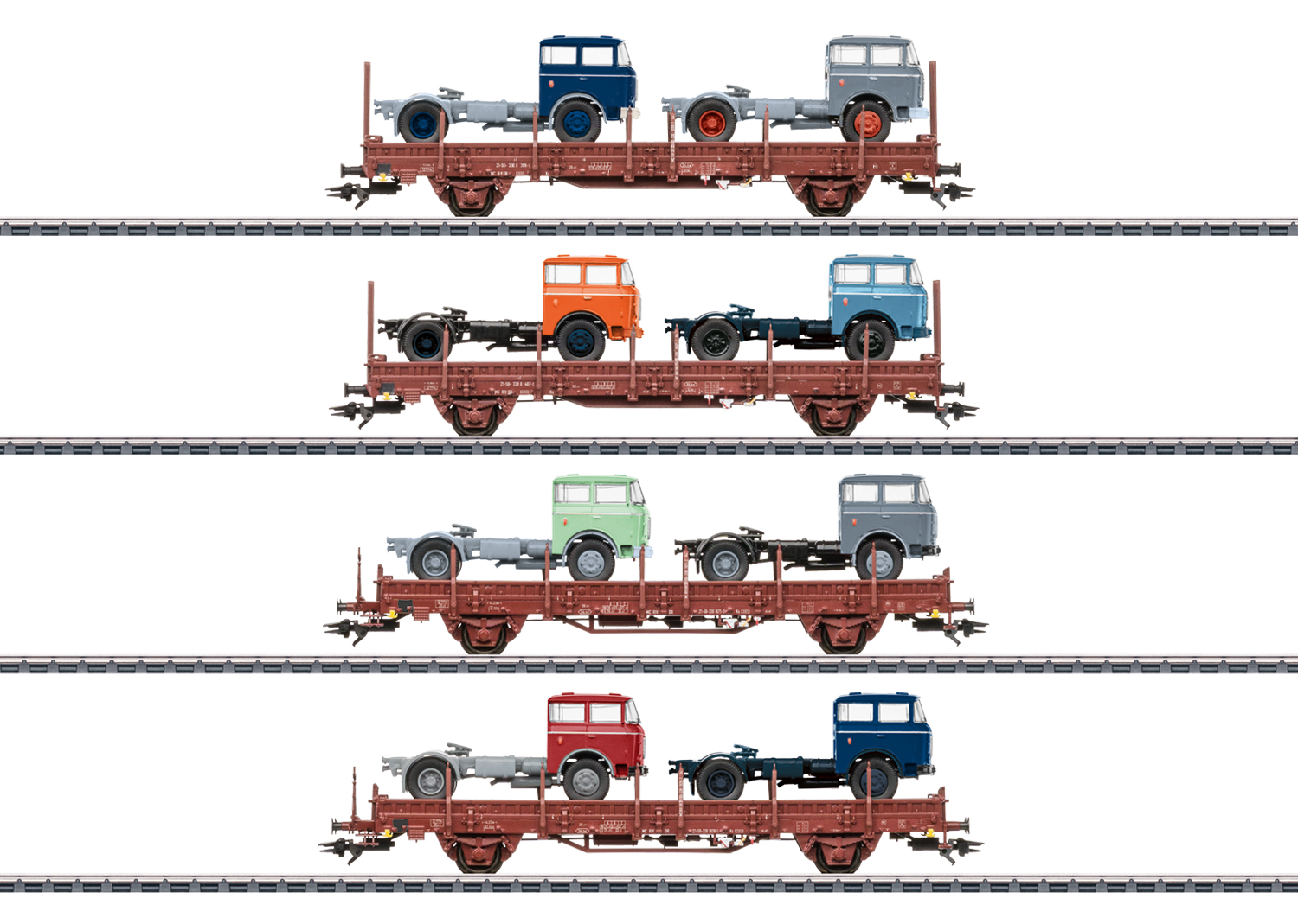46406 DR Rungenwagen-Set Fahrzeugt. 4-tlg Ep.4