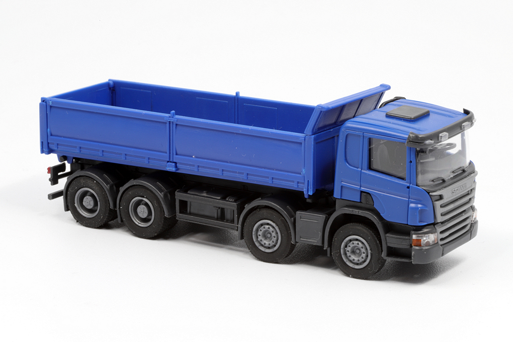 OLM-336 Scania P Pritschen-Kipp-Lkw (4a) blau