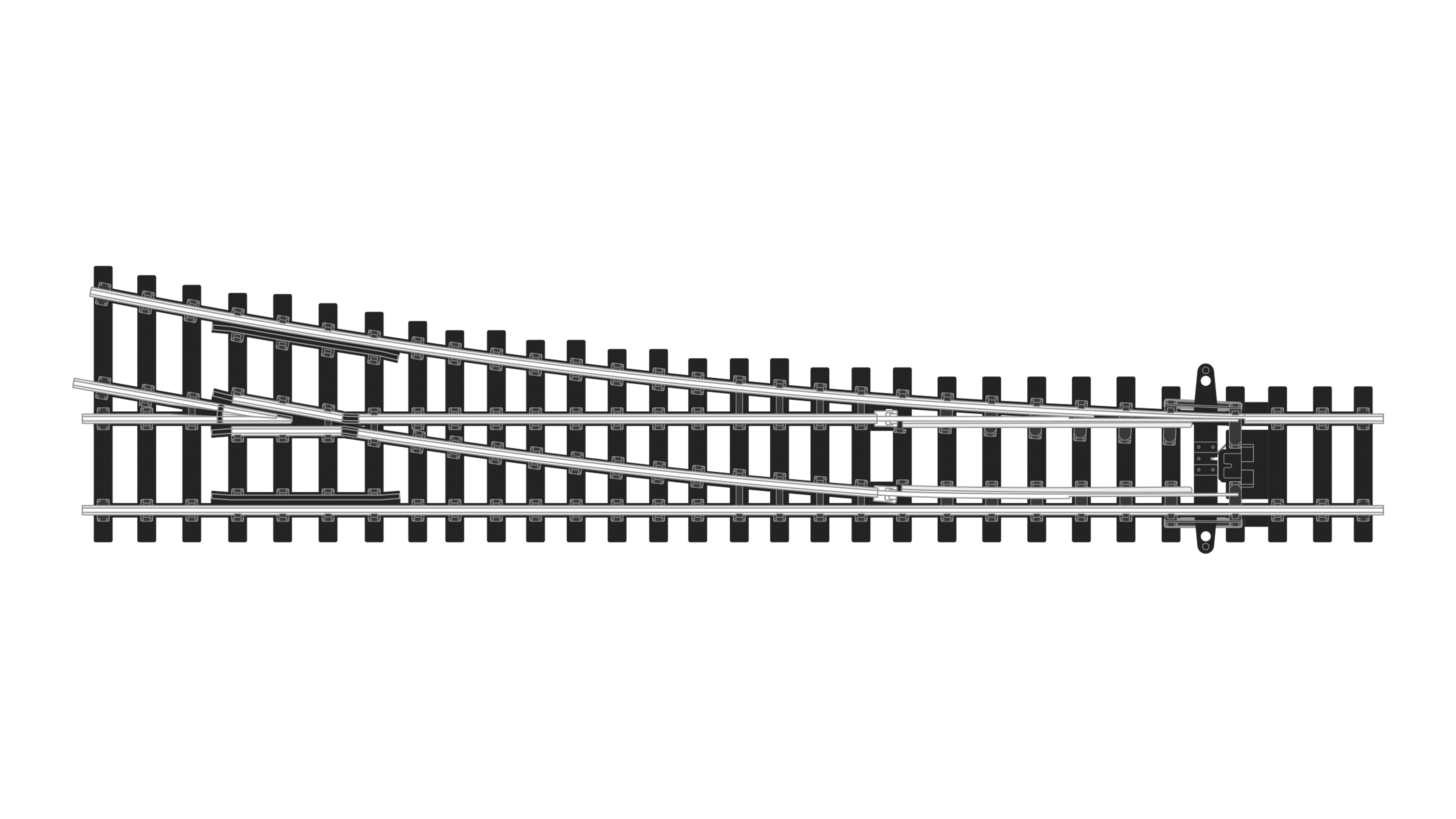 SLU1295 C55 Weiche rechts, L180mm, R922,6mm, 11