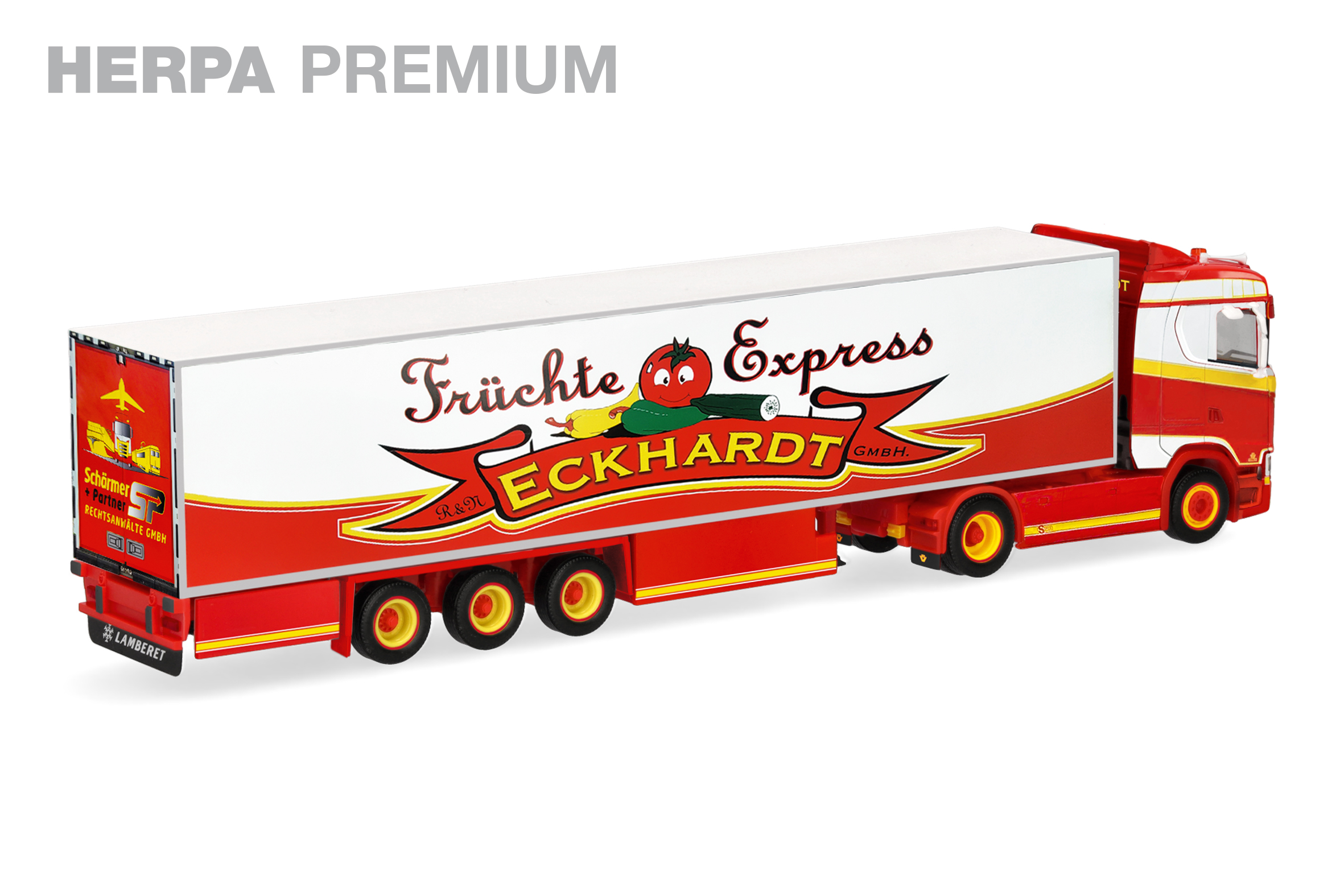 Herpa 962865 Premium: Scania CS Kühl-KSZ Früchte Eck