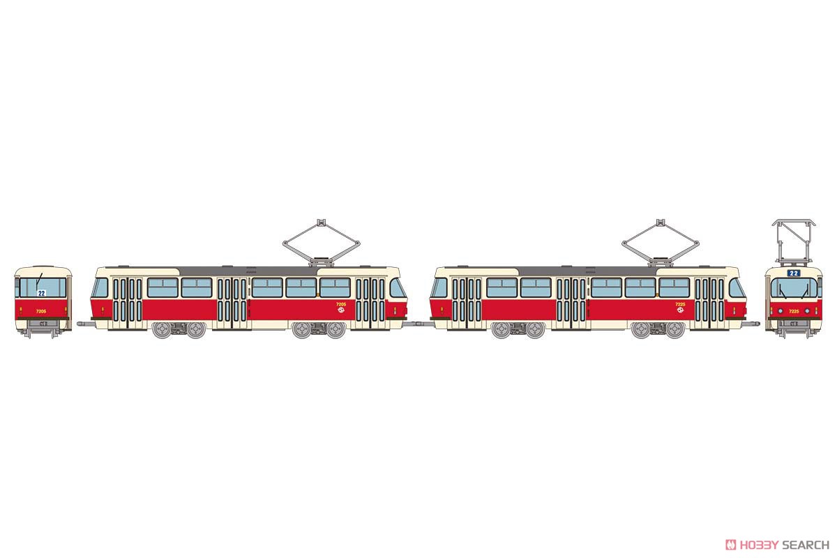 975711 DPP Straßenbahn-Set 2-tlg. Tatra Typ T3
