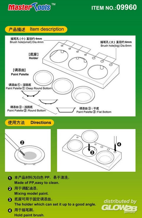 Master Tools 09960 Paint palette with holder