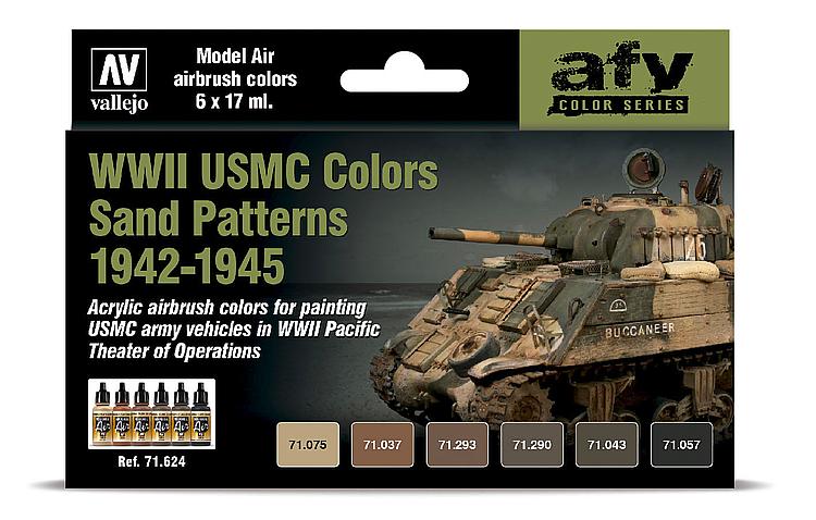 71624 Farbset: WWII USMC Sand Tarnung 6x17ml