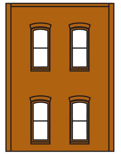 DPM30138 Two-Story Four Window Wall, 4 St.