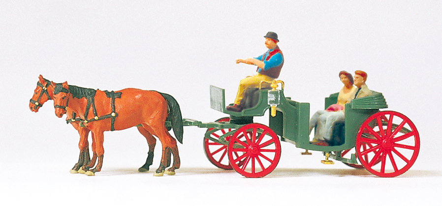 Preiser 75153 Droschke, offen. Fertigmodell