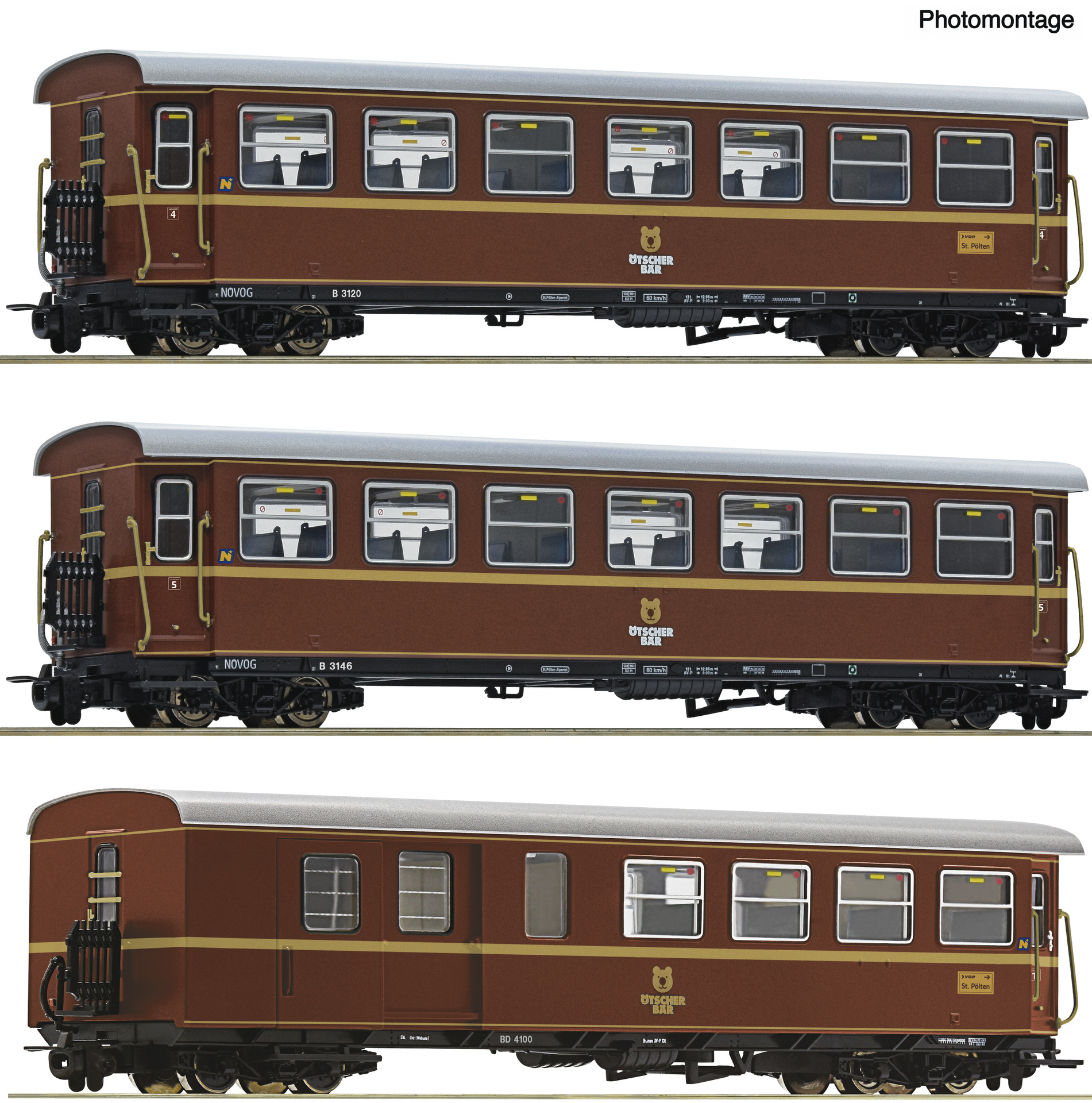 6240006 NÖVOG Schmalsp.Personenwg. Set 3tlg. Ep6