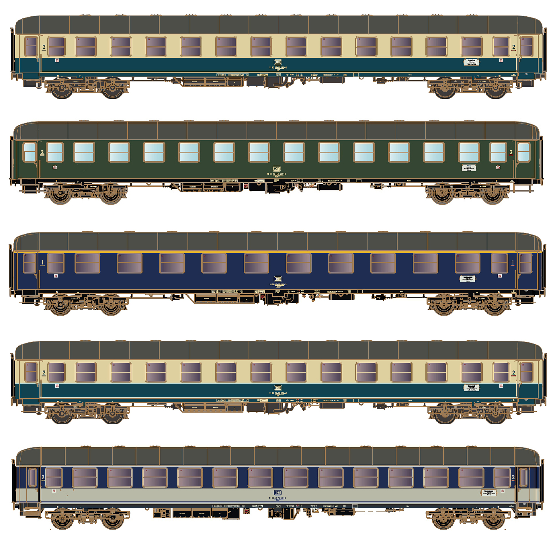 43048 DB Reisezugwagen-Set D912 5-tlg Ep.4