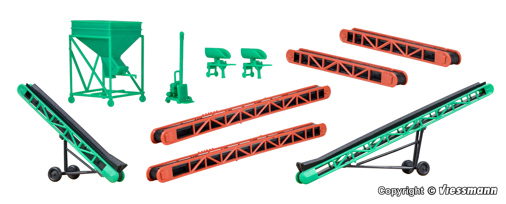 Kibri 38606 Deko-Set Förderbänder und Schüttsilo
