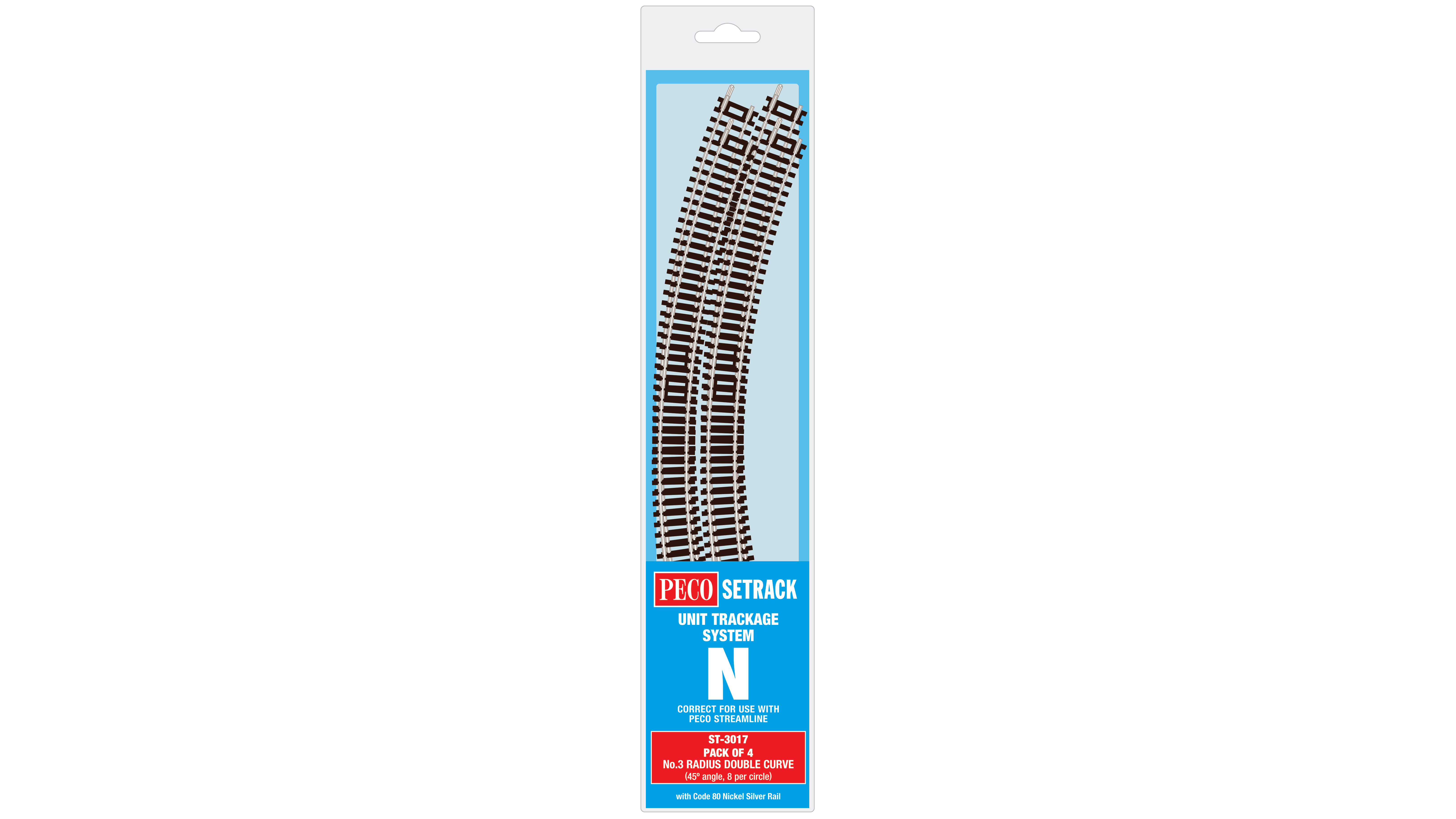 ST3017 C80 Gleis gebogen R3 - 298,5 mm, 45° (4)