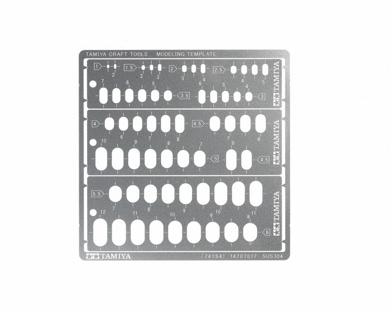 74154 Rechteck ger. Schablone PE(3)1-6mm