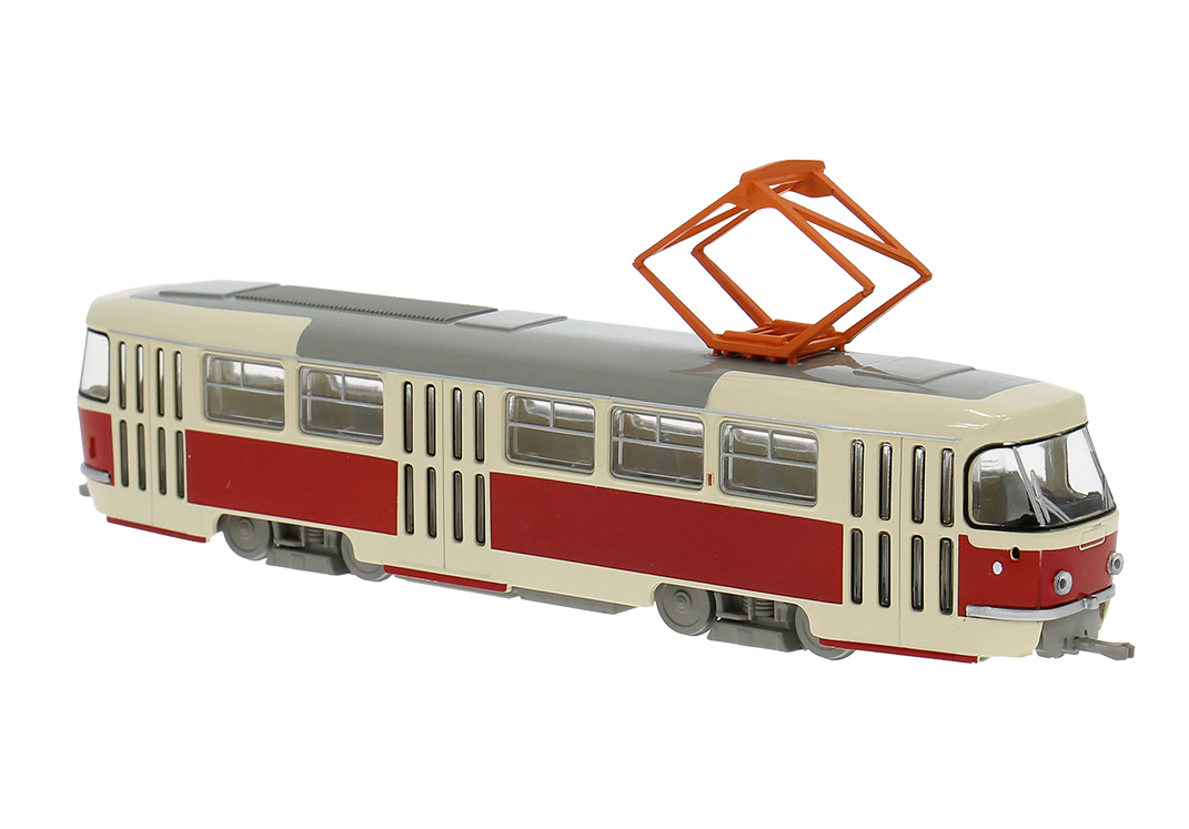 64500 Tatra T3/T4 Straßenbahn hellbeige/rot