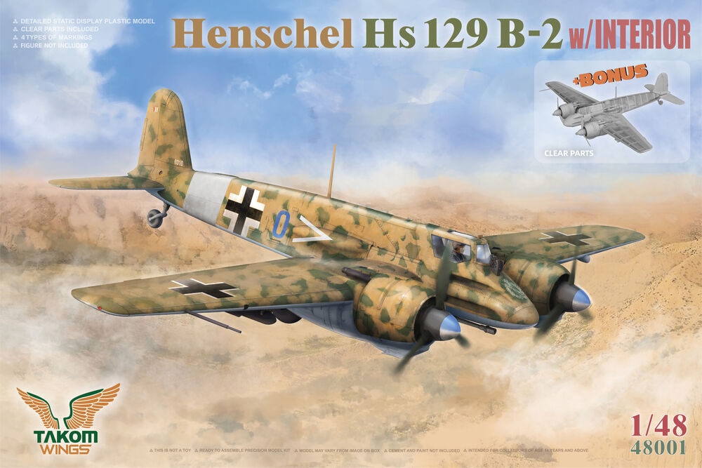 48001 Takom: Henschel Hs 129 B-2 w/INTERIOR
