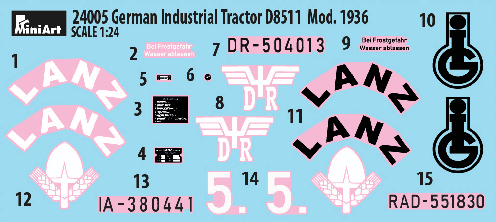 MiniArt 24005 1/24 Lanz Bulldog Traktor D8511 1936