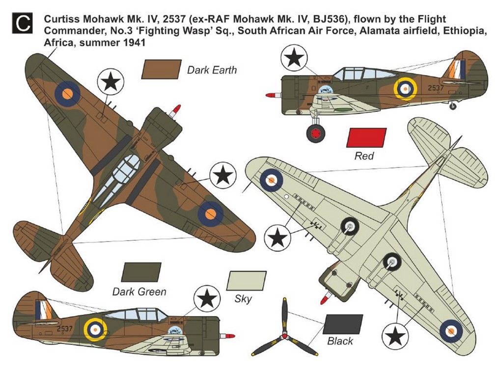 Mark 1 MKM144144 Curtiss H-75A/Mohawk IV Allied Pilots