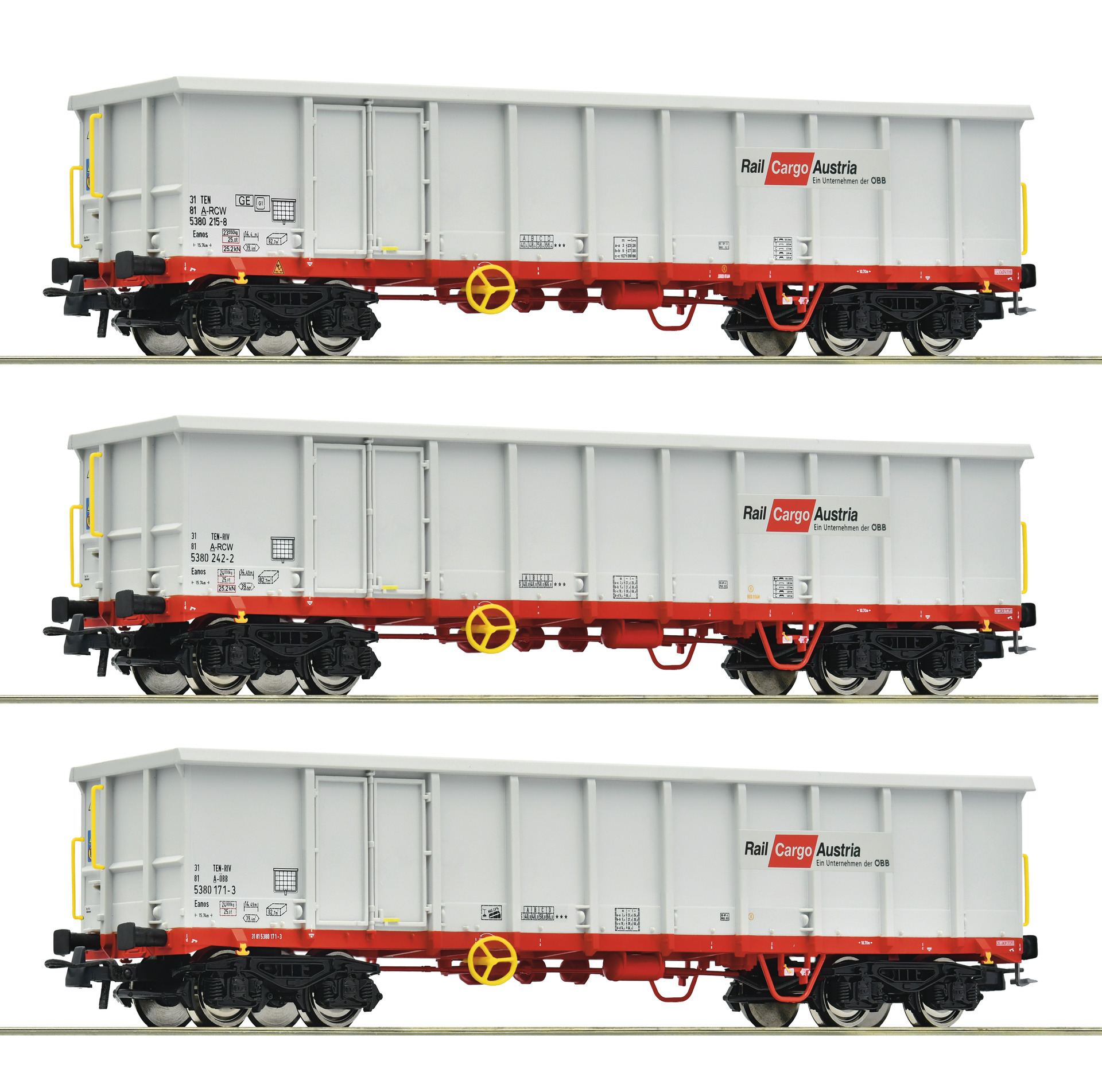 Roco 6600121 ÖBB off.Güterwag. Eanos Set 3tlg. Ep.6