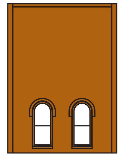 DPM30110 Two-Story Arched Two Window Wall, 4 St.