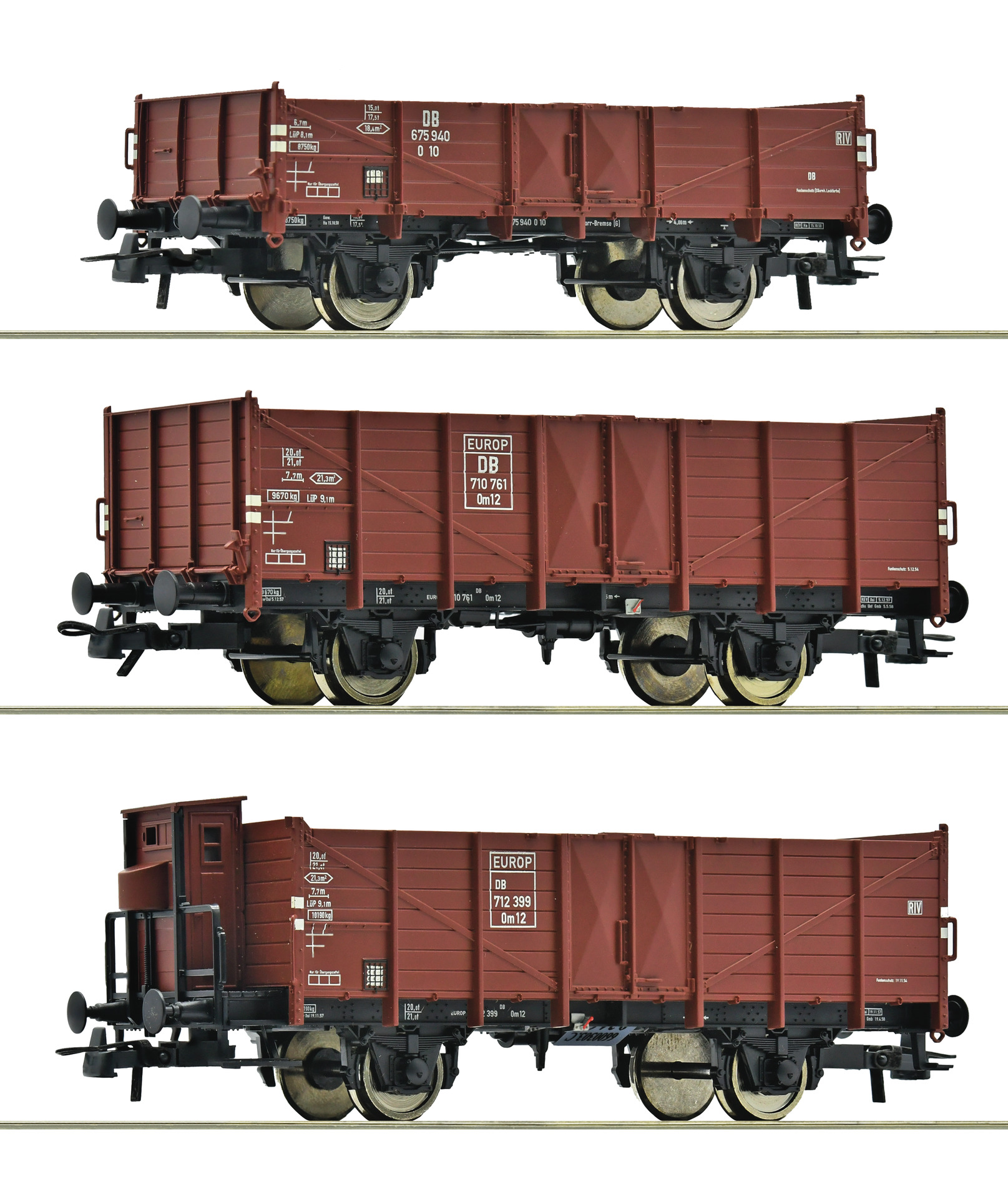 Roco 6600303 DB offene Güterwagen O/Om Set 3tlg. Ep.3