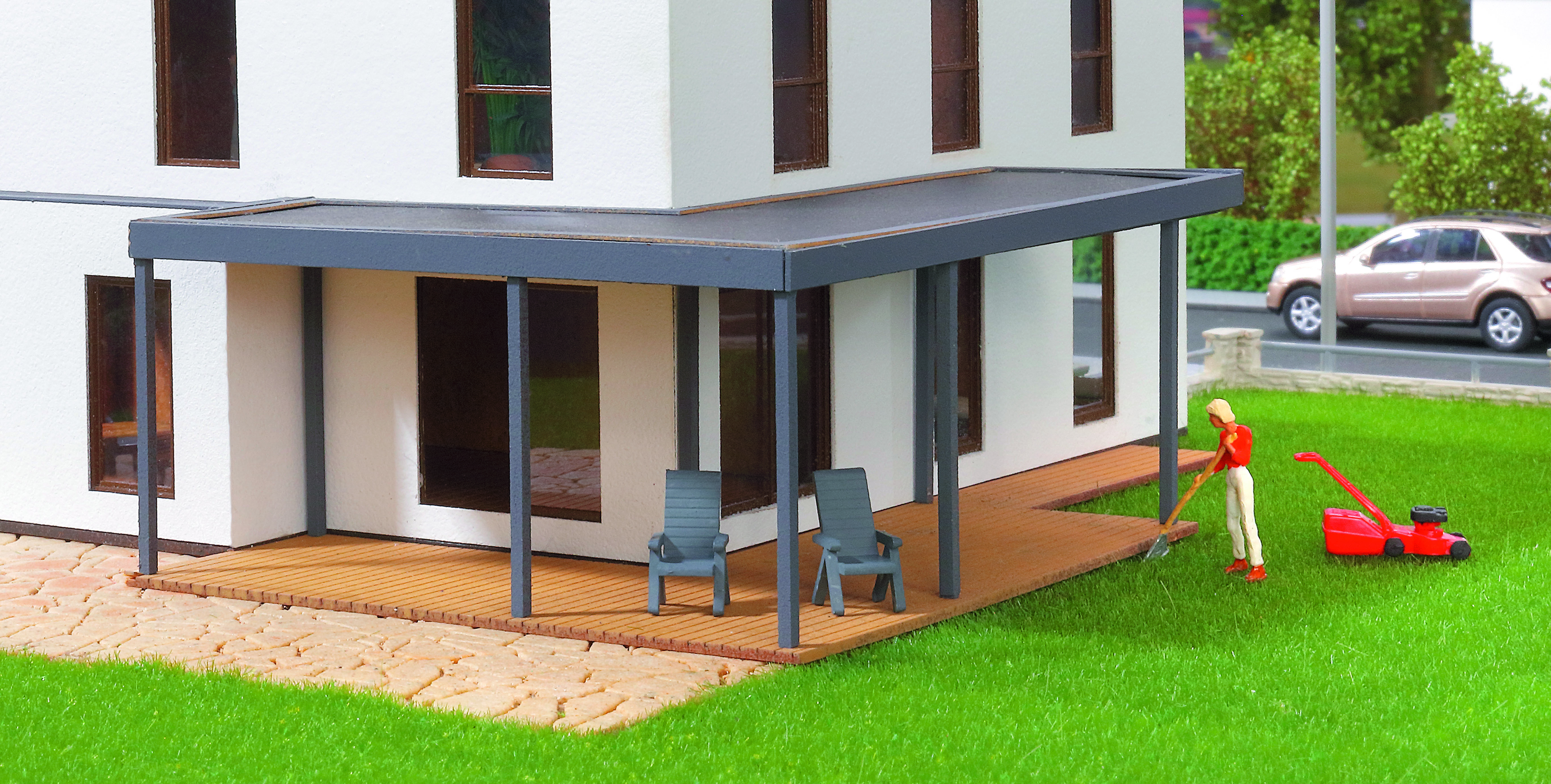 38345 H0 Überdachte Terrasse