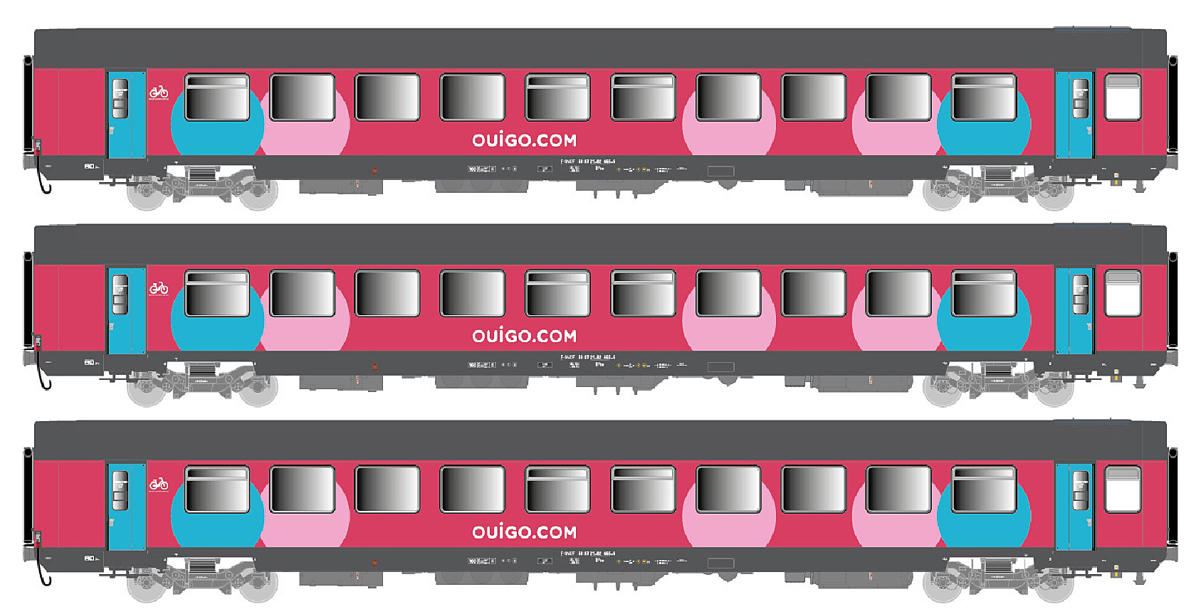 40993 SNCF OUIGO Reiszugwagen-Set 3-tlg Ep.6