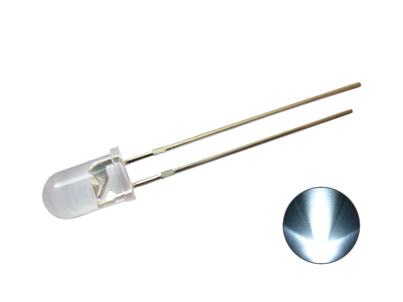 50666 LED 5mm kaltweiß Gehäuse klar 18.000mcd