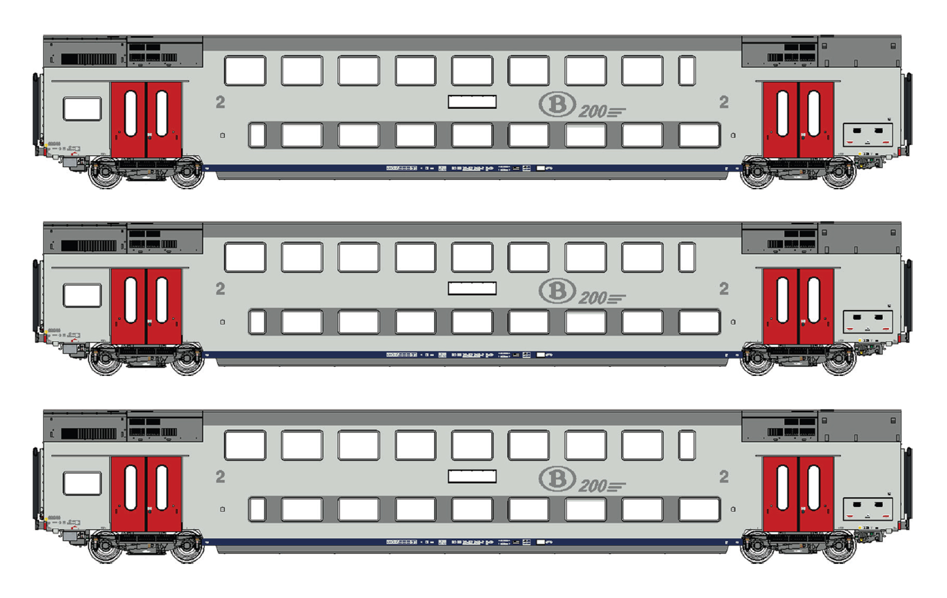 43605AC SNCB Doppelstockwagen M6 Set 3-tlg Ep.6