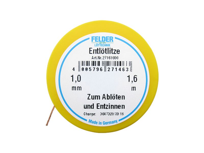 27146 Entlötlitze - gelb 1,0mm breit 1,6m lang