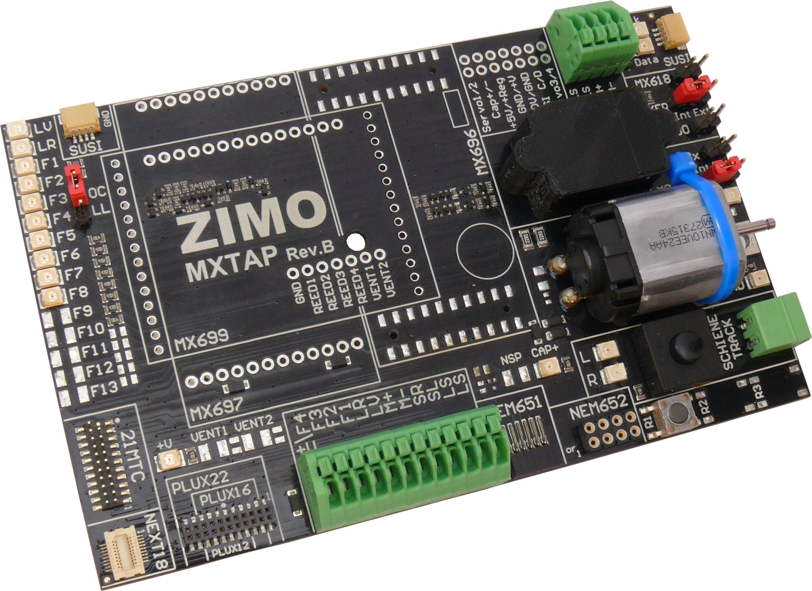 Zimo MXTAPS Decodertest und Anschlussplatine