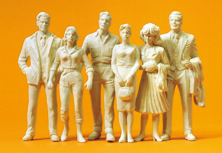 57820 Passanten. 6 unbemalte Figuren. Bausatz